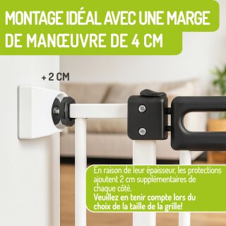 Coussinets muraux antidérapants carrés – Set de 4 pads pour barrières bébé