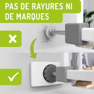 Coussinets de protection murale carrés BOMI | Pieds déléphant pour barrières de sécurité | Lot de 4