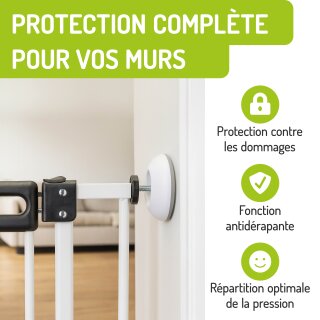 Coussinets de protection murale – Set 4 pièces rondes & carrées pour barrières bébé