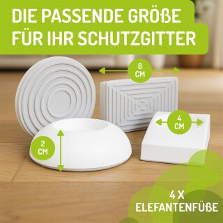 Coussinets de protection murale – Set 4 pièces rondes & carrées pour barrières bébé