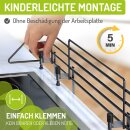 Barrière de protection pour cuisinière Mowi – 64–110 cm – Sans perçage – Noir