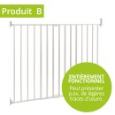 Barrière de sécurité escalier MAJA 82-142 cm – métal blanc – reconditionnée – sans seuil