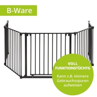 Pare-feu enfant cheminée MILO – barrière extensible 525 cm – métal noir – reconditionné