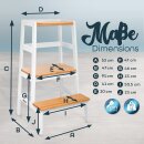 KIDUKU Lernturm Montessori Weiß/Natur – Learning Tower aus Holz – Küchenhelfer für Kinder – Kinder Tritthocker – Küchenlernturm bis 30 kg