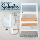 KIDUKU Lernturm Montessori Weiß/Natur – Learning Tower aus Holz – Küchenhelfer für Kinder – Kinder Tritthocker – Küchenlernturm bis 30 kg
