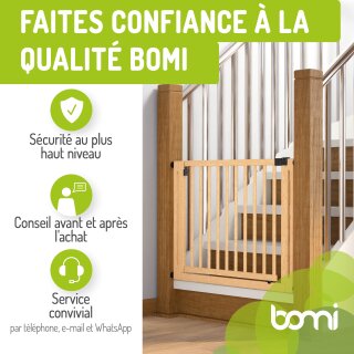 BOMI Miko Barrière de Sécurité Bois Naturel 63-71 cm – Sans Perçage
