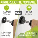 BOMI Miko Barrière de Sécurité Bois Naturel 63-71 cm – Sans Perçage