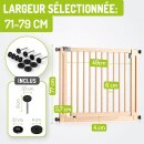 Barrière d’escalier Miko XXL – Bois de hêtre noir, extensible 63–161 cm