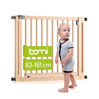 Barrière d’escalier Miko XXL – Bois de hêtre noir, extensible 63–161 cm