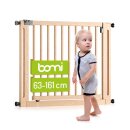 Barrière d’escalier Miko XXL – Bois de hêtre noir, extensible 63–161 cm