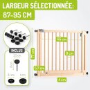 Barrière d’escalier Miko XXL – Bois de hêtre noir, extensible 63–161 cm