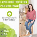 Barrière d’escalier Miko XXL – Bois de hêtre noir, extensible 63–161 cm