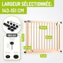 Barrière d’escalier Miko XXL – Bois de hêtre noir, extensible 63–161 cm
