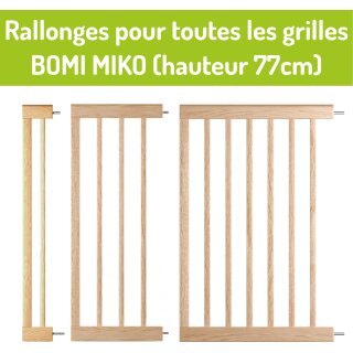 Extensions en bois pour barrière Miko – Rallonges naturelles 77 cm (10–50 cm)