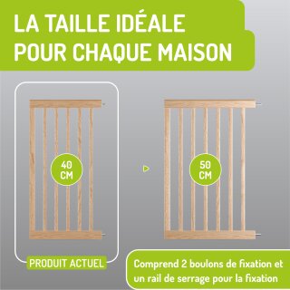 Extensions pour barrière Miko – Rallonges en métal naturel, hauteur 77 cm (40 cm)