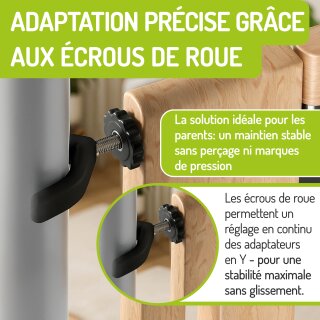 Adaptateurs en Y antidérapants pour barrières de sécurité – Compatible M8 & M10 (2 ou 4 pièces)