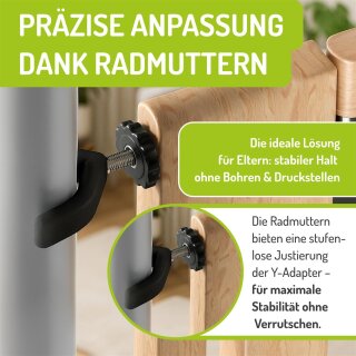 Adaptateurs en Y antidérapants pour barrières de sécurité – Compatible M8 & M10 (2 ou 4 pièces)