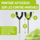 Adaptateurs en Y antidérapants pour barrières de sécurité – Compatible M8 & M10 (2 ou 4 pièces)