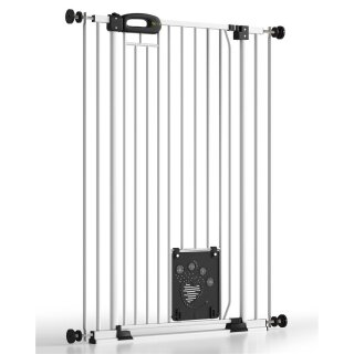 Barrière pour animaux Merle – 153-161 cm, extra haute, avec chatière 3 fonctions