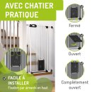 Barrière pour animaux Merle – 153-161 cm, extra haute, avec chatière 3 fonctions