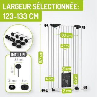 Barrière pour animaux Mira – 123-133 cm, 107 cm de hauteur, avec chatière Auto-Close