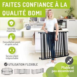 Barrière de sécurité Milo – Métal, porte extra large – Jusqu’à 223 cm
