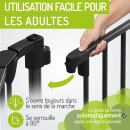 Barrière de sécurité Milo – Métal, porte extra large – Jusqu’à 223 cm