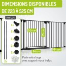Barrière de sécurité Milo – Métal, porte extra large – Jusqu’à 223 cm