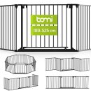 Barrière de sécurité Milo – Métal, porte extra large – Jusqu’à 284 cm