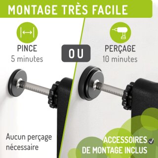 BOMI Miko Barrière de Sécurité Bois Noir 63–161 cm – Sans Perçage