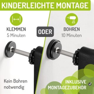 Barrière bébé Miko en bois noir – Extensible 63–161 cm, montage par pression