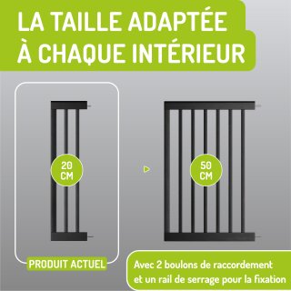 Extensions noires pour barrière Miko – Rallonges en bois 77 cm (10–50 cm)