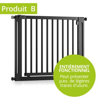 Barrière enfant en bois MIKO noire – grille sécurité escalier – montage sans perçage