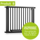 Barrière enfant en bois MIKO noire – grille sécurité escalier – montage sans perçage