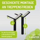 Adaptateur en Y BOMI M10 pour barrière de sécurité | Pour rampes descalier jusquà 60 mm | Noir (lot de 2)