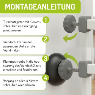 Coussinets muraux ronds & carrés – Set 4 pièces antidérapants pour barrières bébé