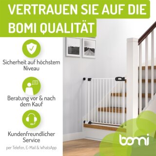 BOMI Merle FlatStep – Barrière enfant extra plate 95-103 cm – Sans perçage & passage XXL