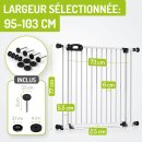 BOMI Merle FlatStep – Barrière enfant extra plate 95-103 cm – Sans perçage & passage XXL