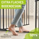 Barrière de sécurité Merle FlatStep noire – 63 à 217 cm – Sans seuil, XXL porte, Auto-Close