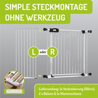 Extensions pour barrière bébé Merle & Mira Flatstep – Largeurs modulables et installation rapide