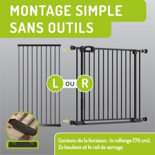 Extensions universelles pour barrière Merle et Mira Flatstep – Sécurité flexible pour la maison